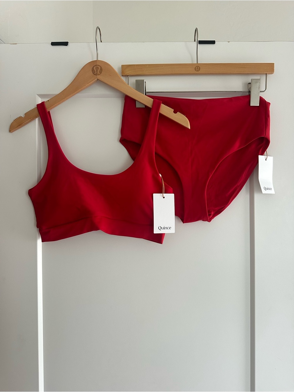 NWT Quince Italian Bikini Top + High Rise High Leg Bikini Bottoms Size M